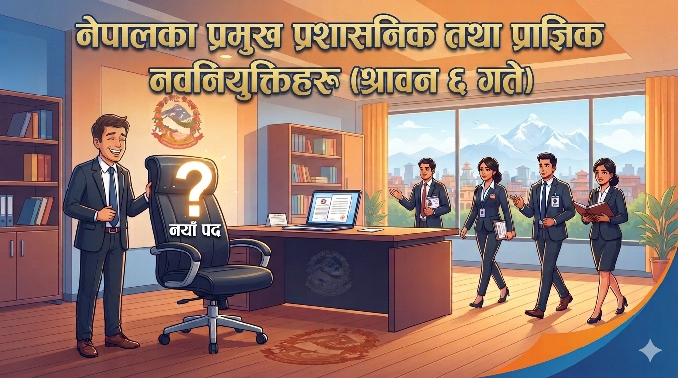 Major administrative and academic new appointments in Nepal (Shrawan 6)