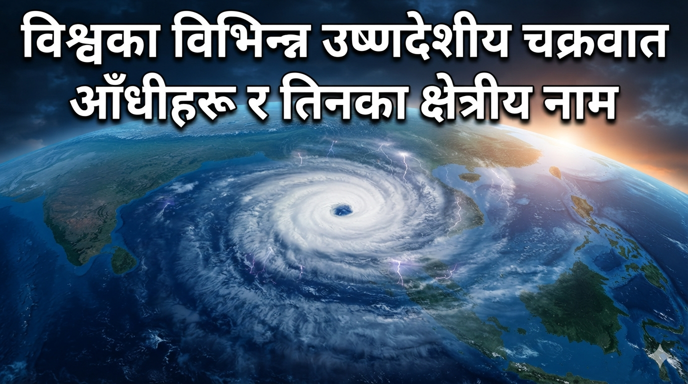 Various tropical cyclones of the world and their regional names
